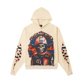 GODSPEED RACING DRIVER SKELETON PULLOVER HOODIE CREAM OFF‑WHITE