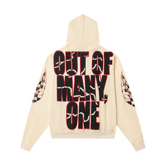 GODSPEED RACING DRIVER SKELETON PULLOVER HOODIE CREAM OFF‑WHITE