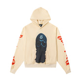 GODSPEED SKULL BALACLAVA GRAPHIC PULLOVER HOODIE CREAM OFF‑WHITE