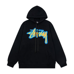STUSSY Stock Logo Pullover Hoodie – Black
