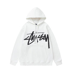 STUSSY Big Logo Pullover Hoodie White