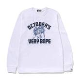 BAPE x OVO Collegiate Long Sleeve Tee White