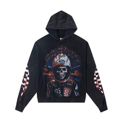 GODSPEED RACING DRIVER SKELETON PULLOVER HOODIE WASHED BLACK