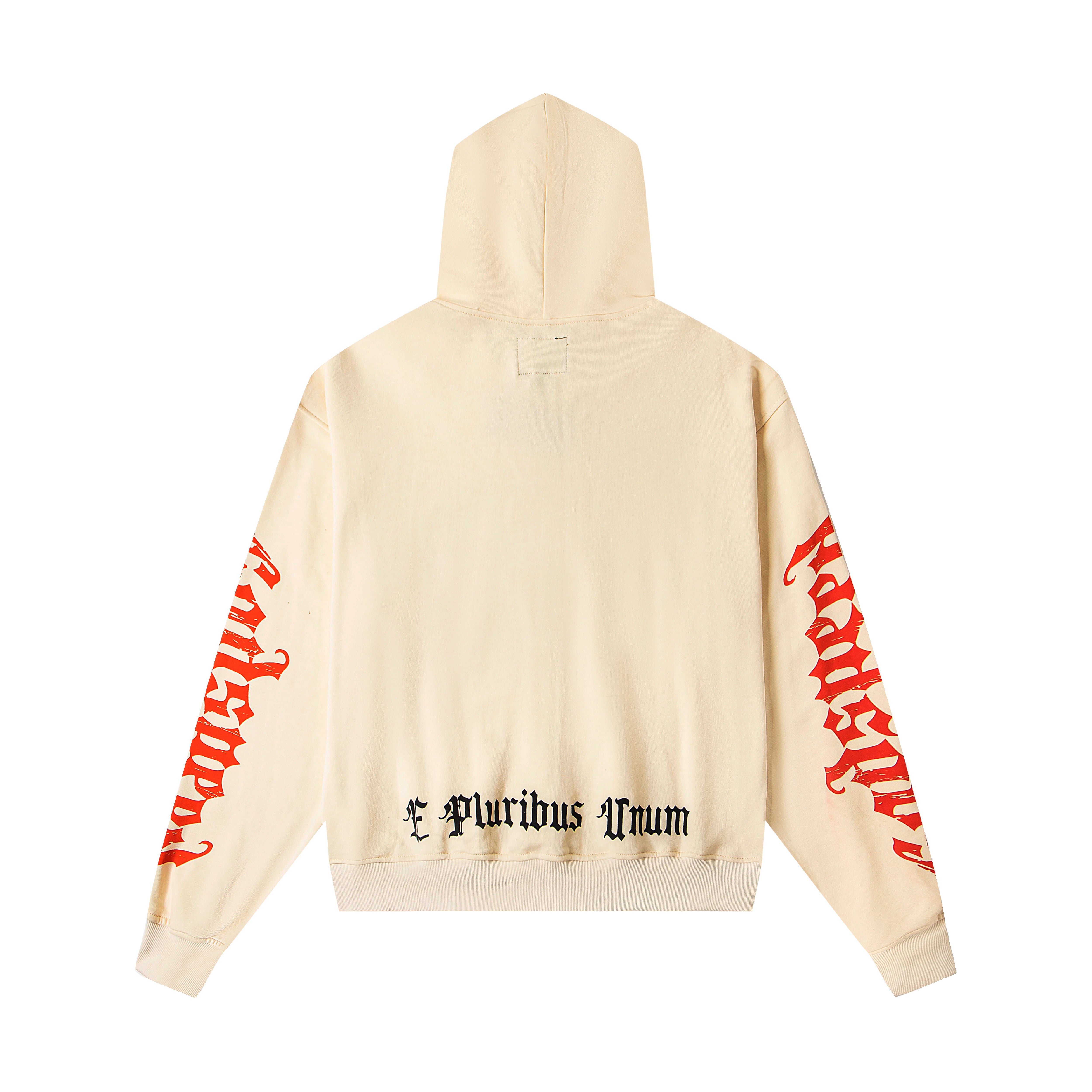 GODSPEED SKULL BALACLAVA GRAPHIC PULLOVER HOODIE CREAM OFF‑WHITE