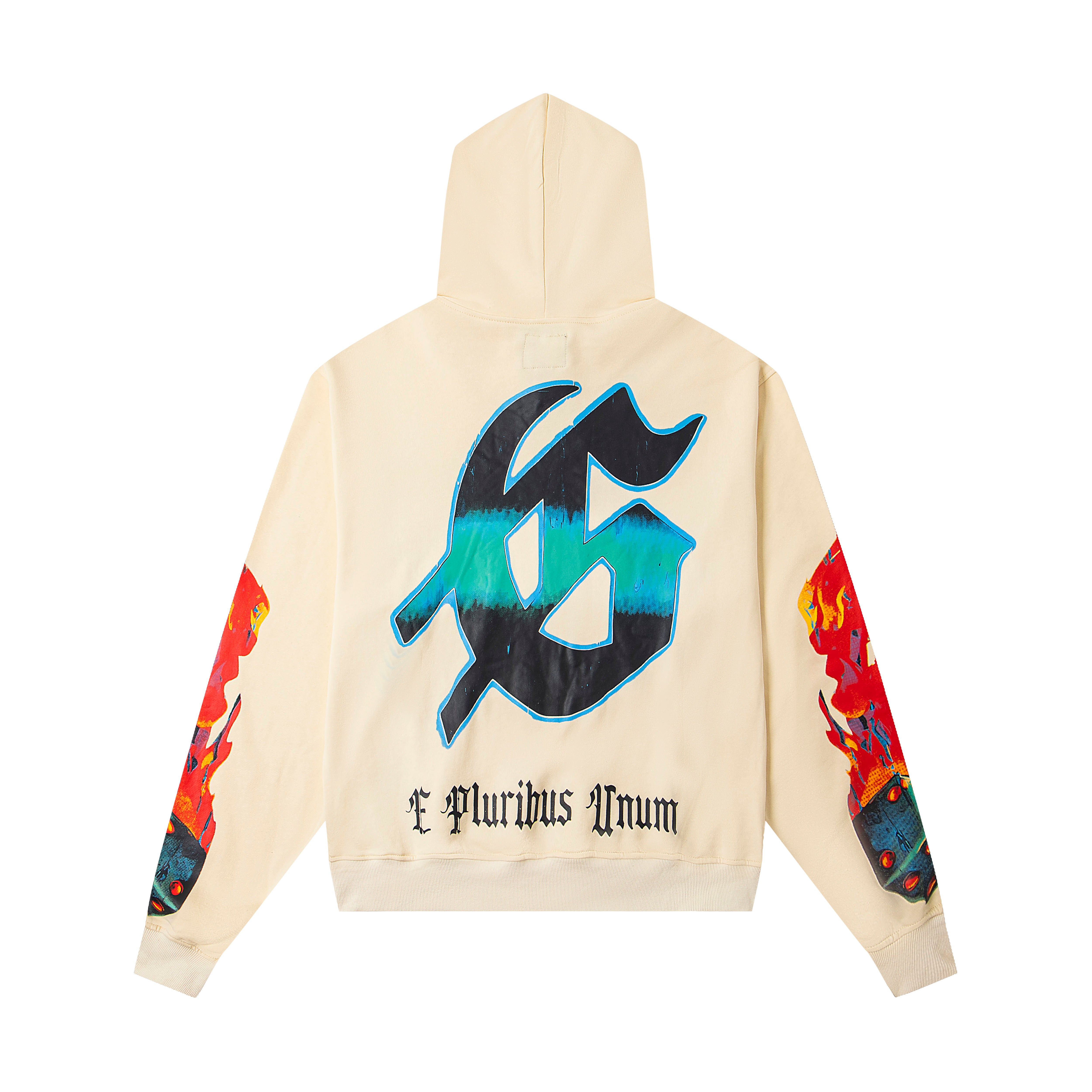 GODSPEED CASINO GAMBLER SKELETON PULLOVER HOODIE CREAM OFF‑WHITE