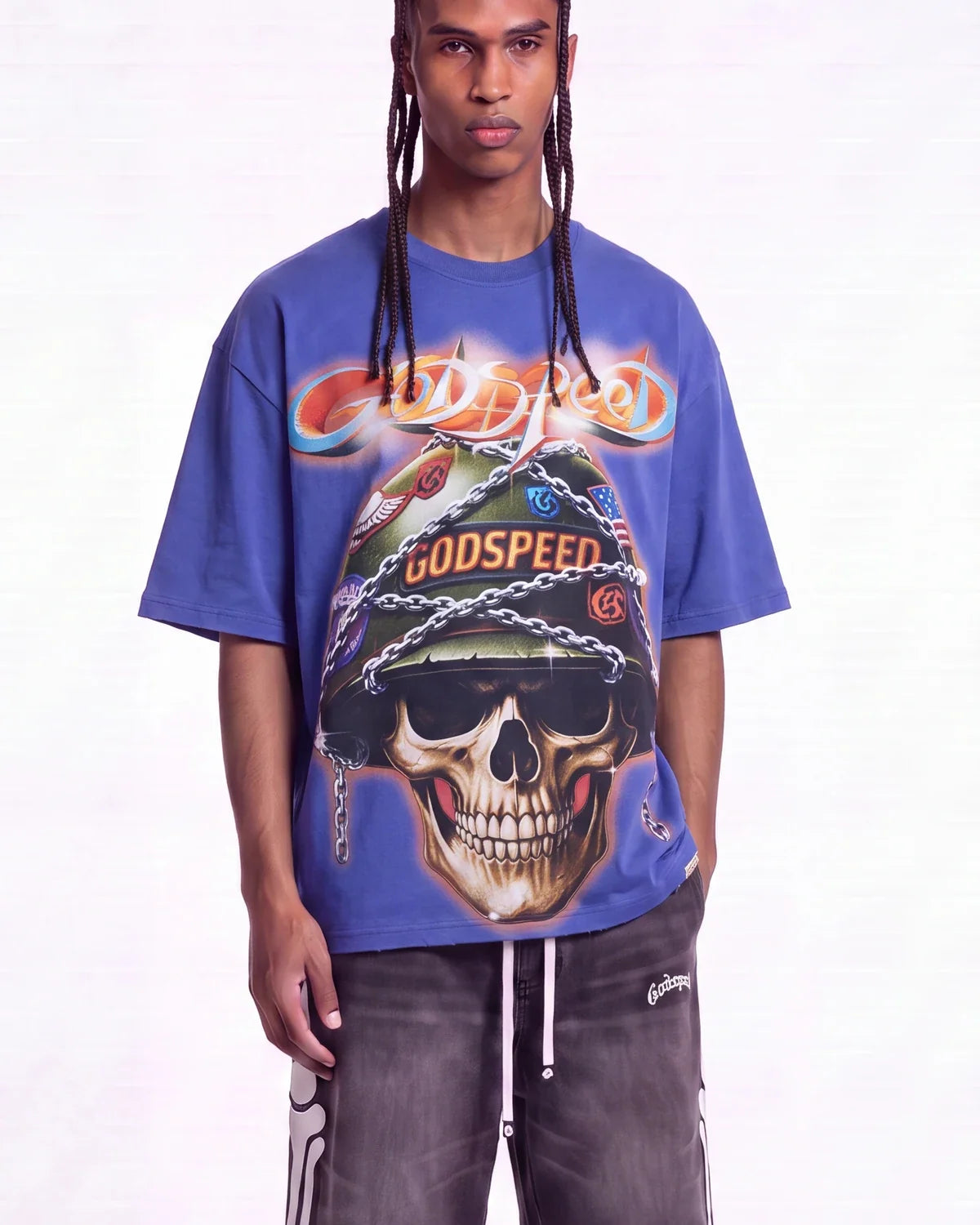 Godspeed Badges Of Honor Tee Royal Blue