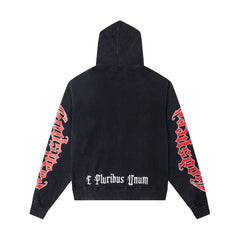 GODSPEED SKULL BALACLAVA GRAPHIC PULLOVER HOODIE WASHED BLACK