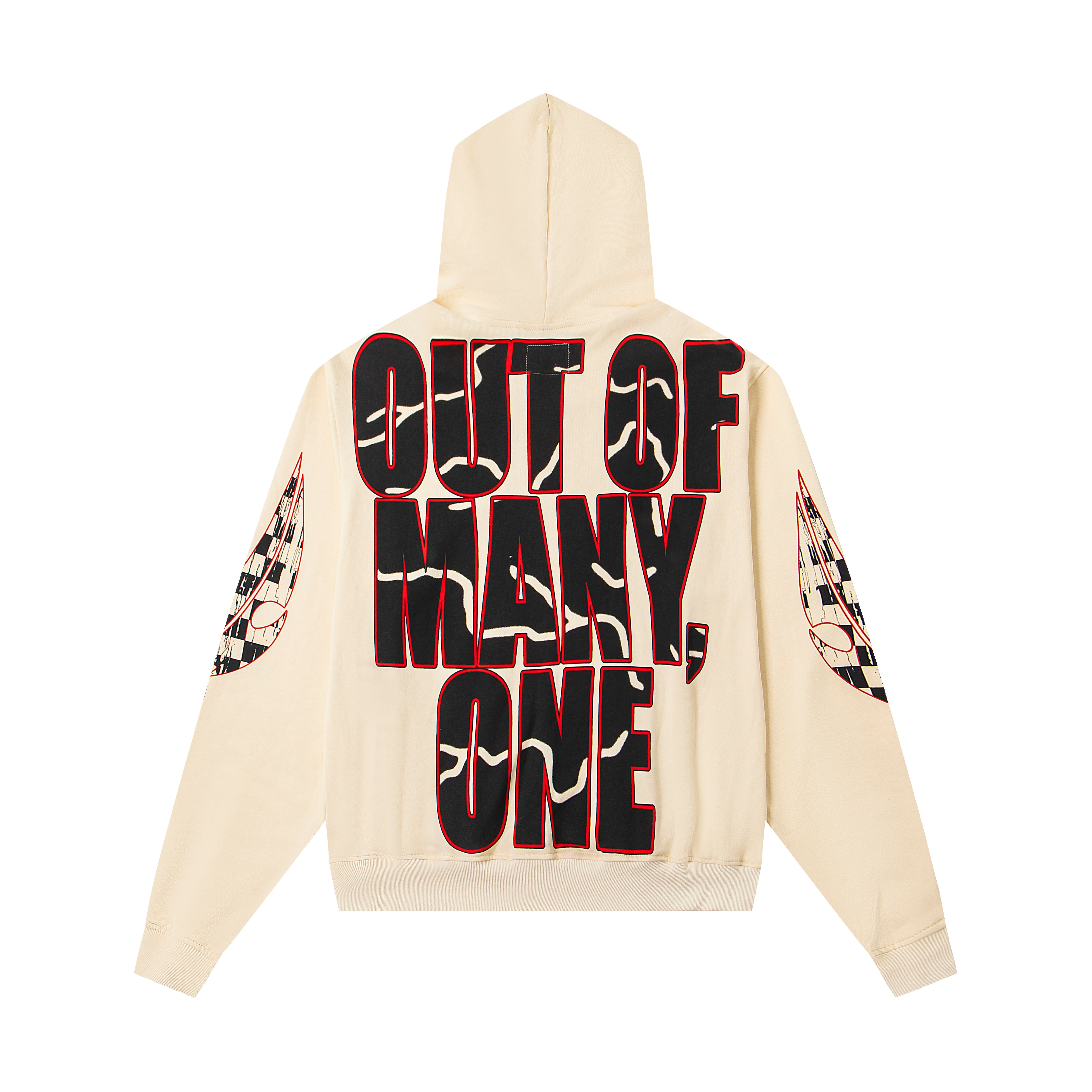 GODSPEED RACING DRIVER SKELETON PULLOVER HOODIE CREAM OFF‑WHITE