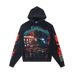 GODSPEED CASINO GAMBLER SKELETON PULLOVER HOODIE WASHED BLACK
