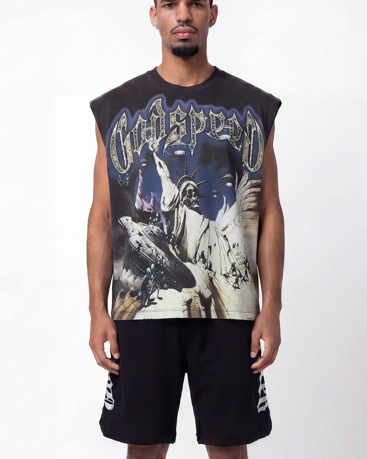 Godspeed The Landing Sleeveless Tee Black