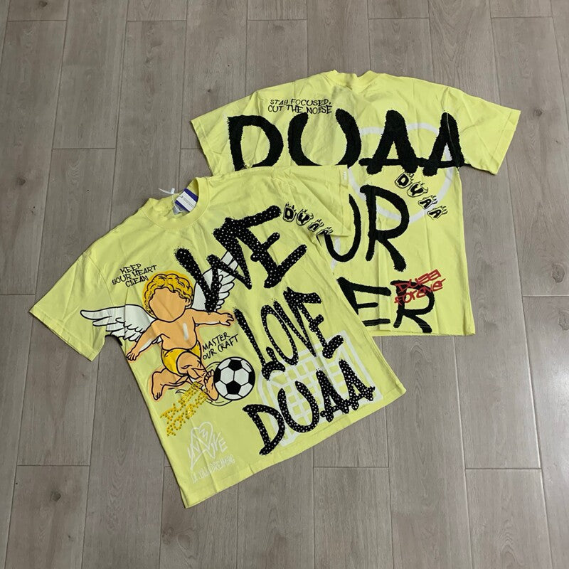 Duaa Angel Soccer Graphic Tee Unisex Streetwear Short Sleeve T-Shirt