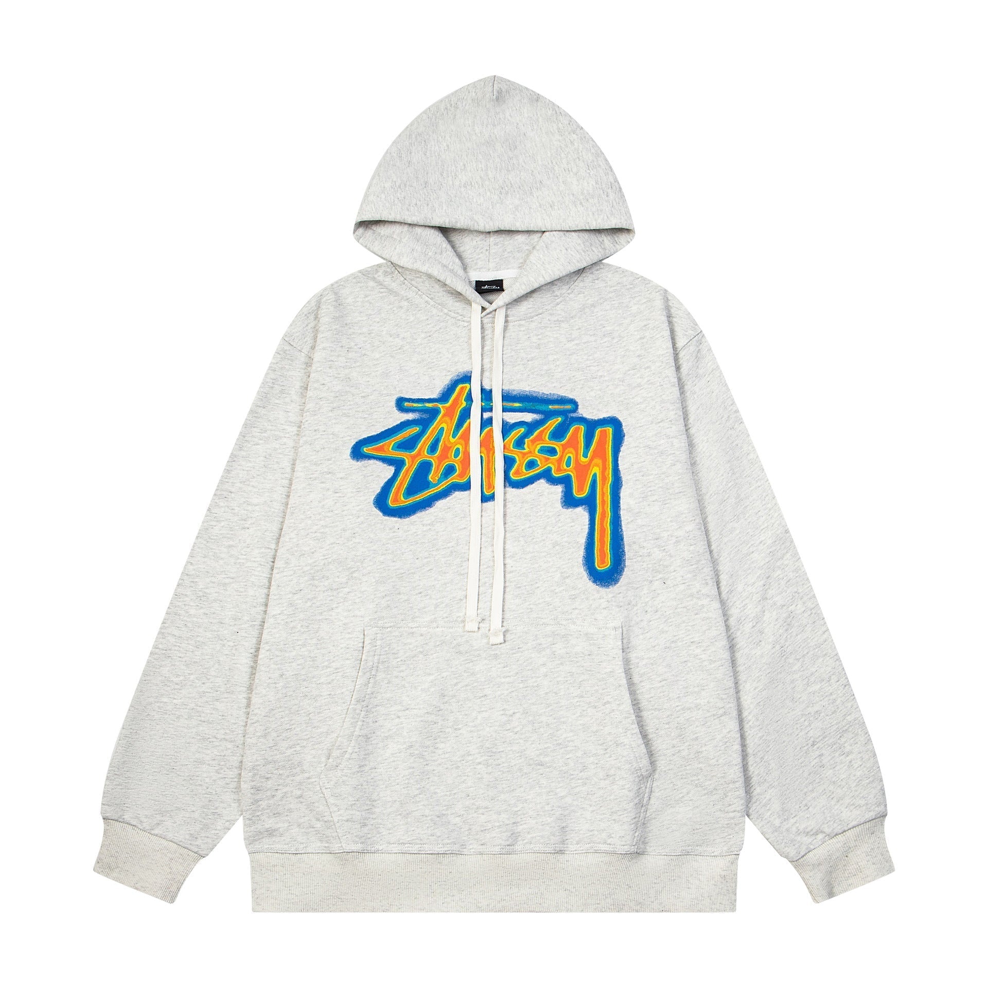 STUSSY Stock Logo Pullover Hoodie – Grey