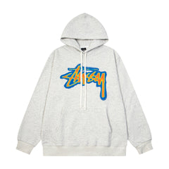 STUSSY Stock Logo Pullover Hoodie – Grey
