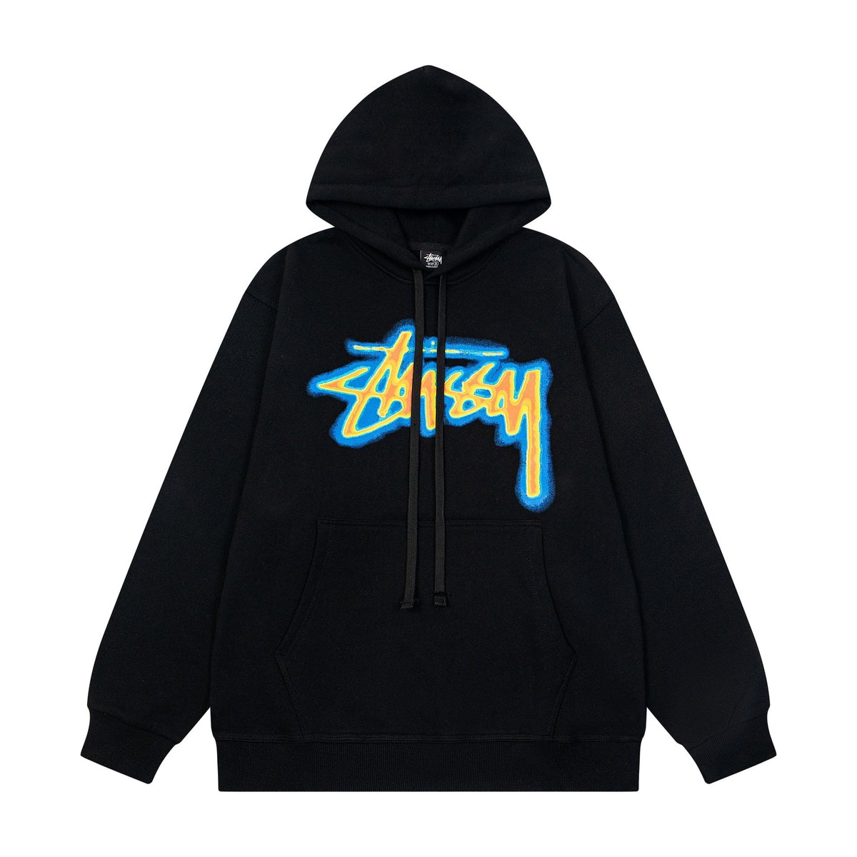 STUSSY Stock Logo Pullover Hoodie – Black