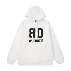 STUSSY 80 Logo Pullover Hoodie – White