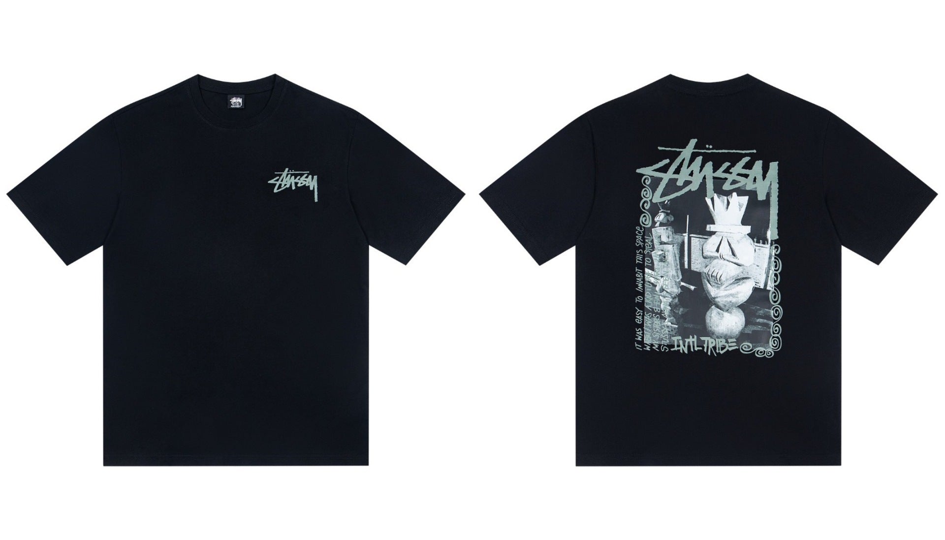 STUSSY Graphic Logo Print T-Shirt