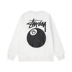 STUSSY 8 Ball Graphic Crewneck – White