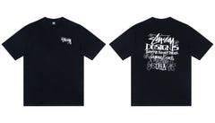 STUSSY Floral Design Graphic T-Shirt
