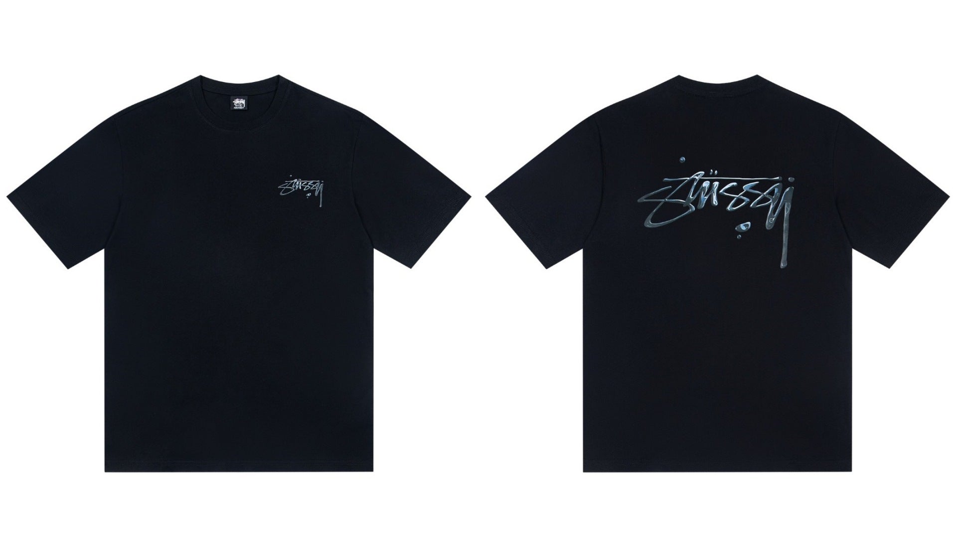 STUSSY Signature Logo Black T-Shirt