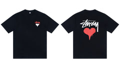 STUSSY Heart Logo Black T-Shirt