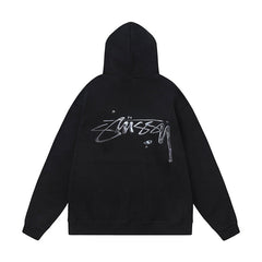 STUSSY Graffiti Logo Hoodie Black