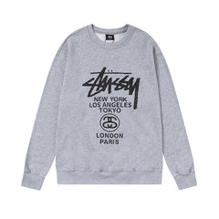 STUSSY World Tour Grey Crewneck Sweatshirt