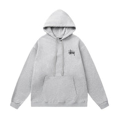 STUSSY Basic Logo Grey Pullover Hoodie