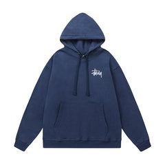 STUSSY Basic Logo Navy Pullover Hoodie