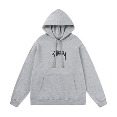 STUSSY Signature Logo Grey Pullover Hoodie
