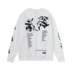 STUSSY World Tour White Graphic Crewneck
