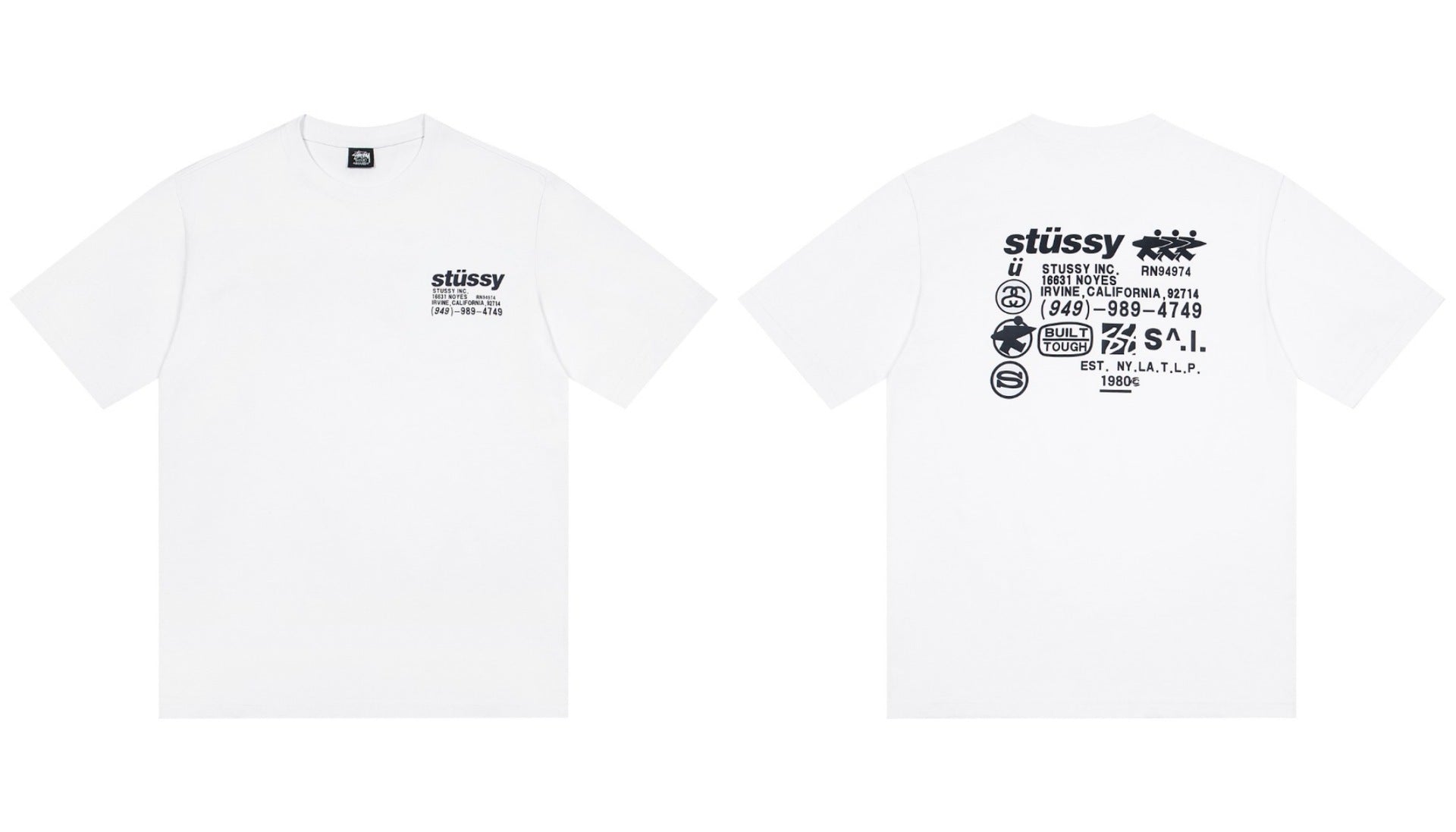 STUSSY Classic Logo Graphic T-Shirt – White