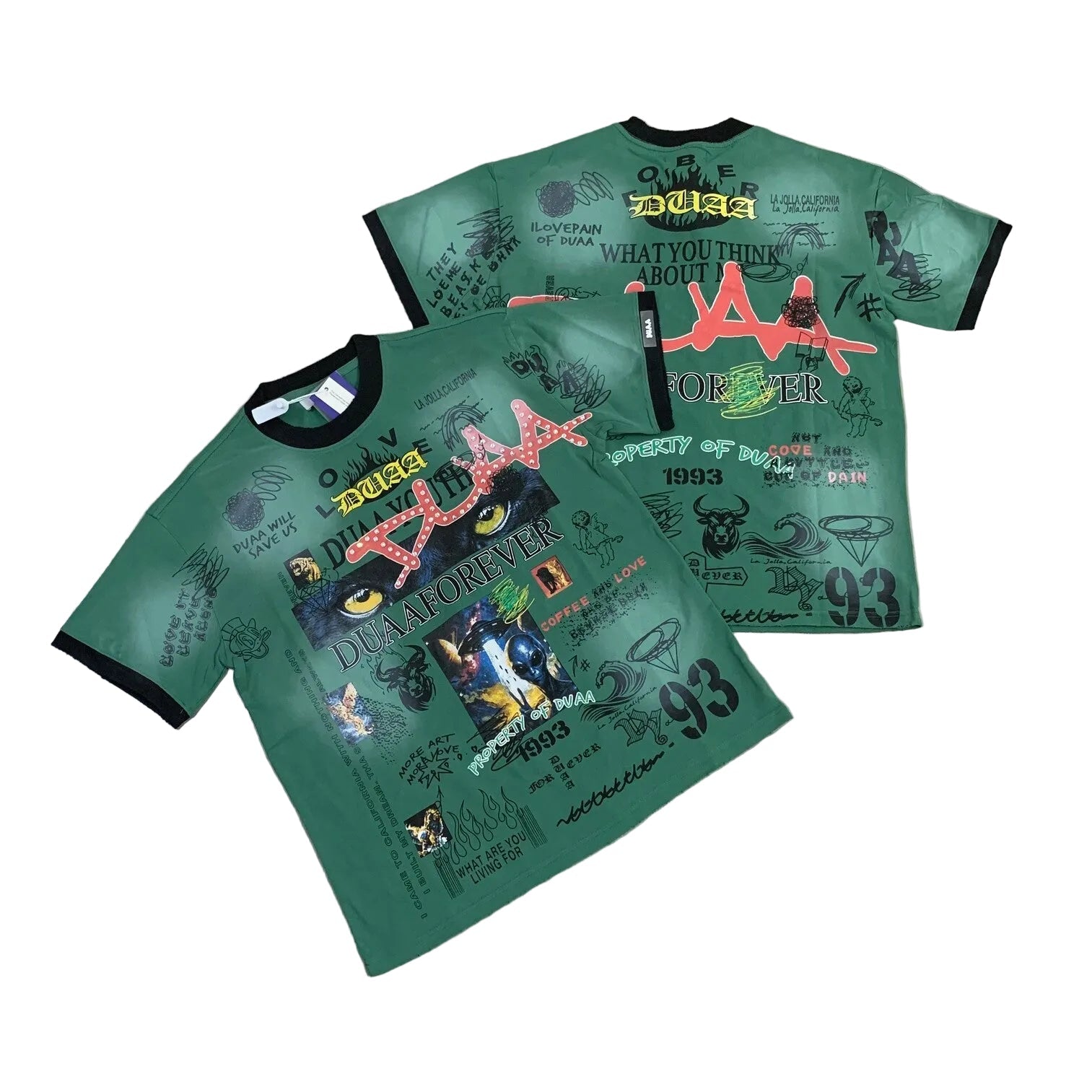 Duaa 1993 Graffiti Eye Graphic Oversized T-Shirt
