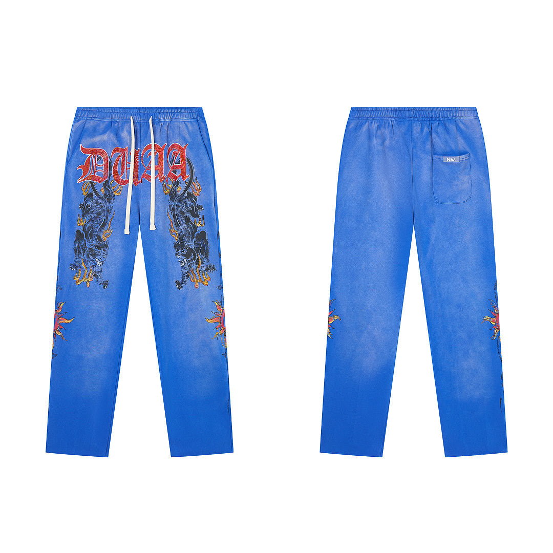 DUAA Blue Panther Graphic Straight Leg Sweat Pants