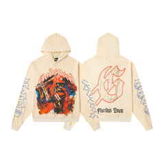 GODSPEED BASEBALL SKELETON GRAPHIC PULLOVER HOODIE CREAM OFF‑WHITE