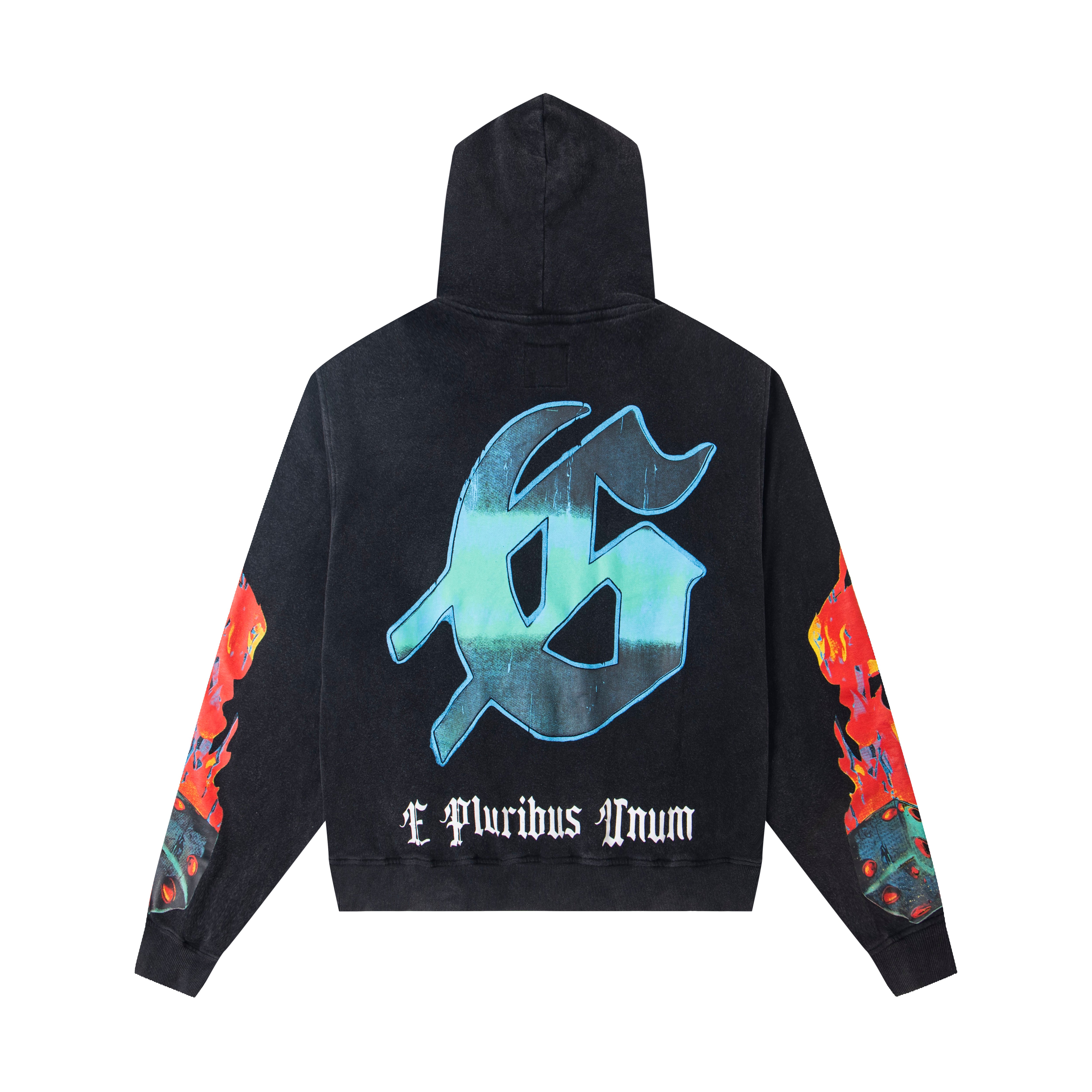 GODSPEED CASINO GAMBLER SKELETON PULLOVER HOODIE WASHED BLACK