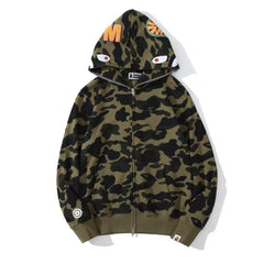 BAPE Shark Camo Full Zip Hoodie Black