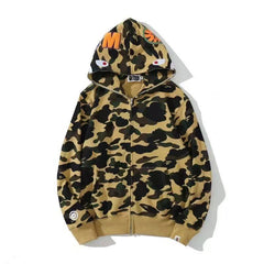 BAPE Shark Camo Full Zip Hoodie Green